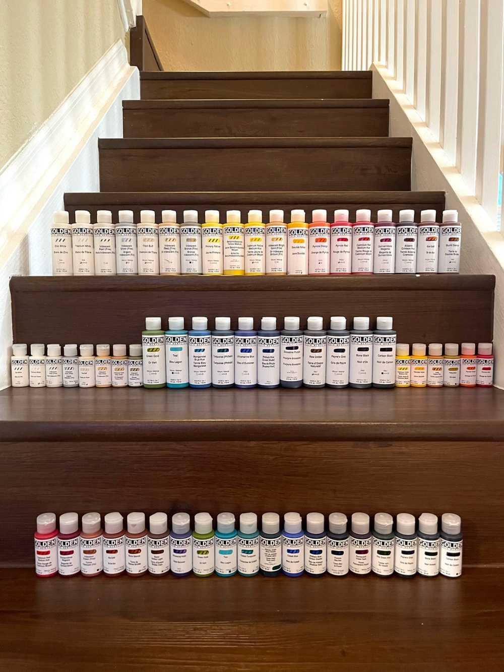 Golden Fluid Acrylic Paint Bundle #5 - Easel (63 Bottles)